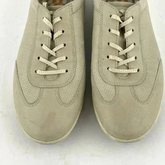 Ecco Women's Casual Sneakers Beige Taupe Leather Comfort Shoes SZ 10 - Picture 5 of 11